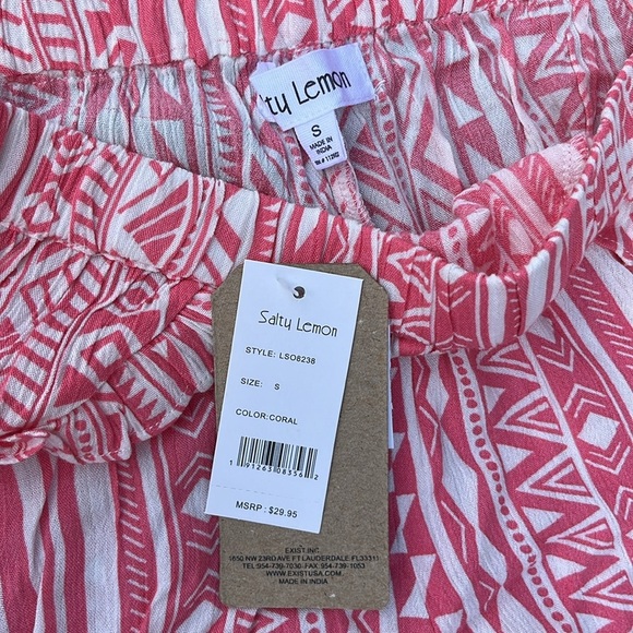 SALTY LEMON Tribal Print Cover Up Top & Shorts Matching Set size small - Picture 10 of 10